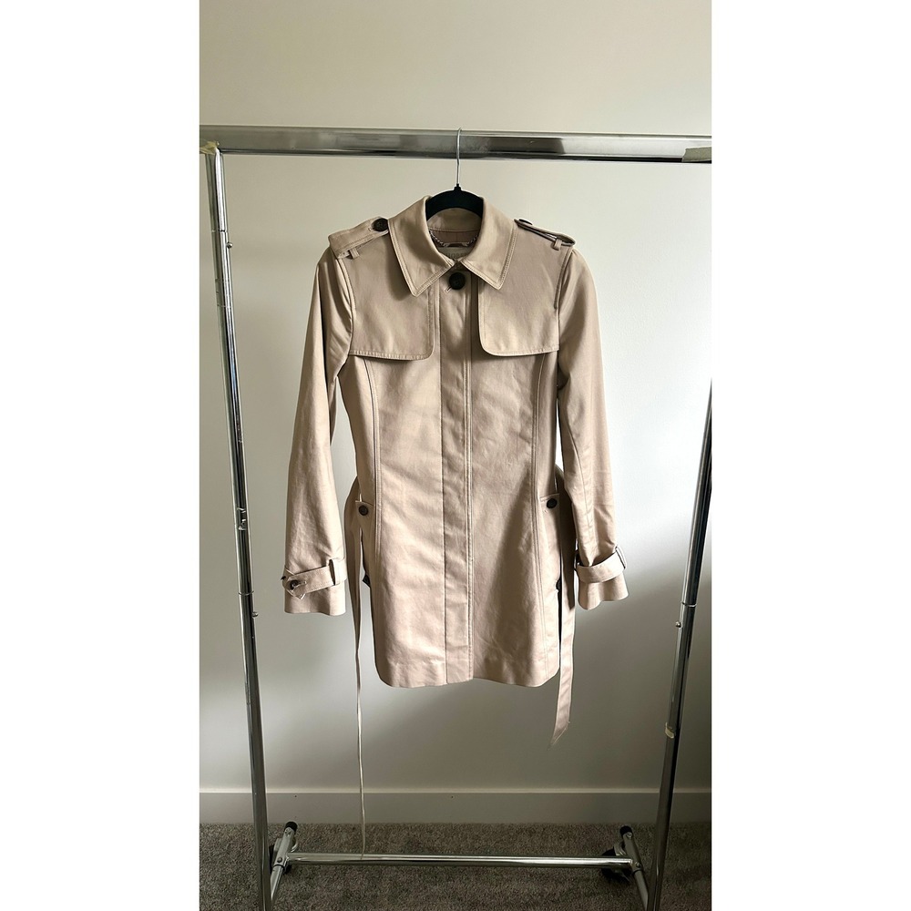 Hobbs London Trench Coat Belted Cotton Blend Tan UK 8 US 4 Womens